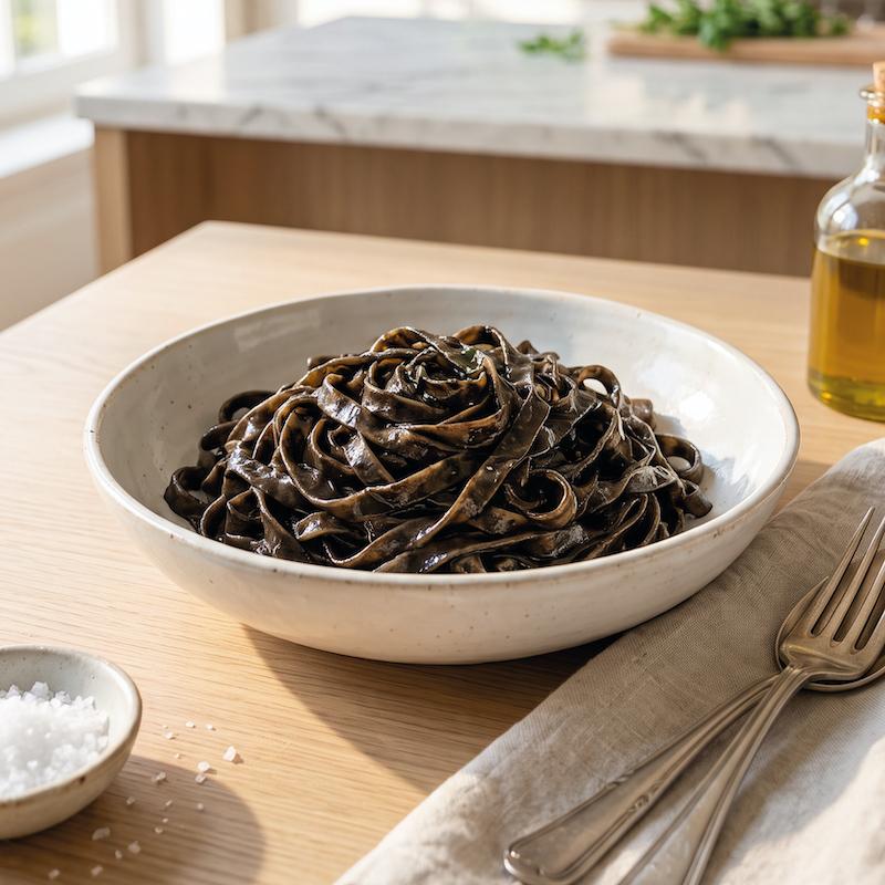 Tagliatelle fresche al nero di seppia